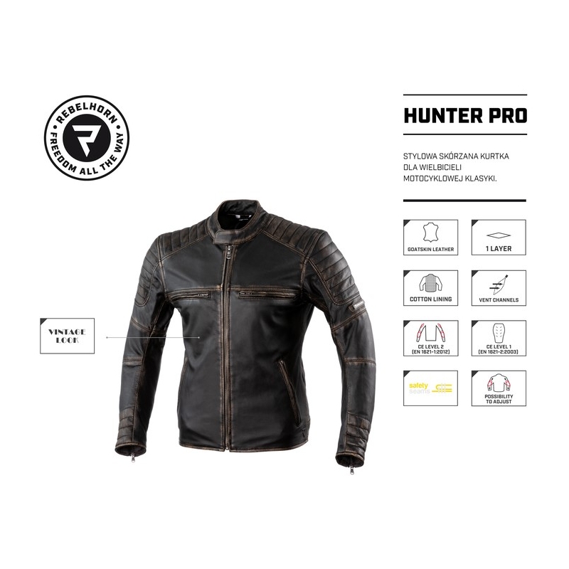 Rebelhorn Hunter Pro Vintage Brown mootorratta jope allahindlus