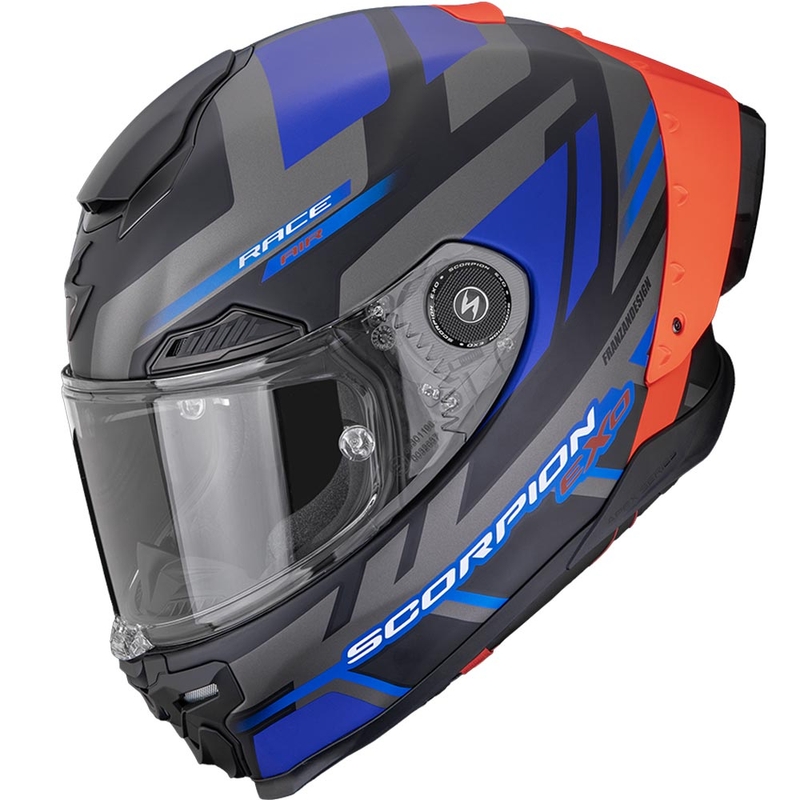 Scorpion EXO-RACE Air Carbon Fury täisnäoga mootorrattakiiver matt must-hall-sinine