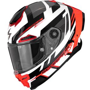 Scorpion EXO-RACE Air Carbon Fury täisnäoga mootorrattakiiver valge-hõbedane-punane