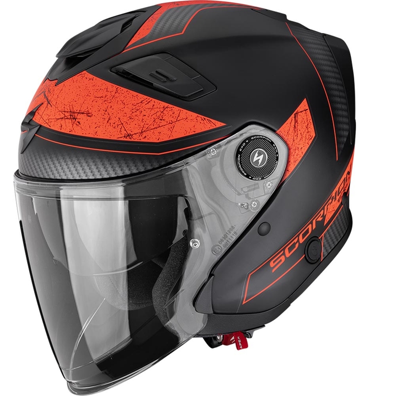 Scorpion EXO-GT Jet Crest avatud mootorrattakiiver matt must-punane