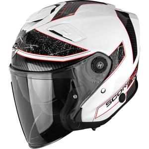 Scorpion EXO-GT Jet Crest avatud mootorrattakiiver valge-punane