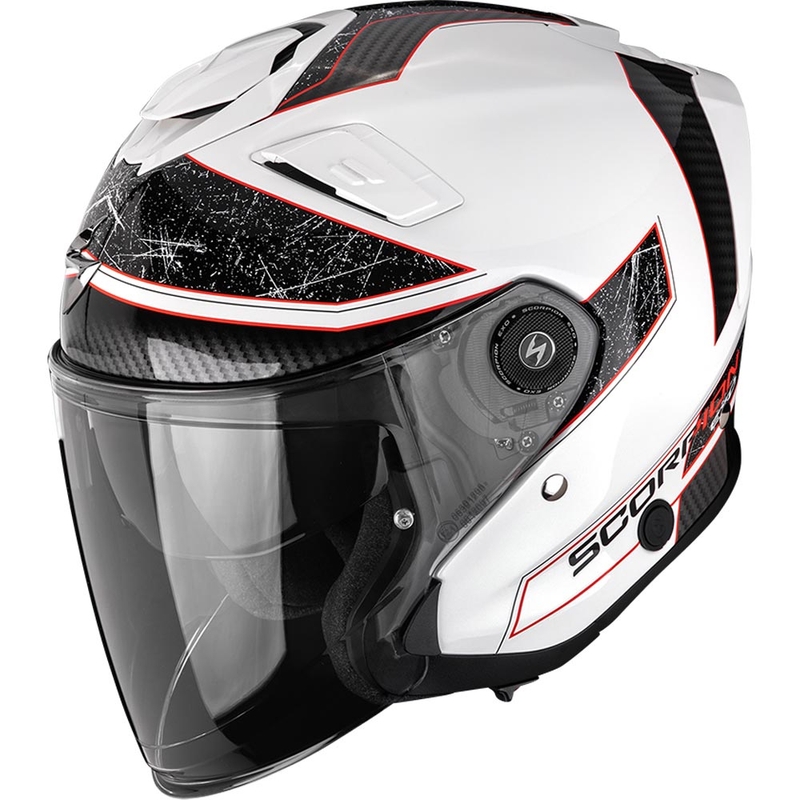 Scorpion EXO-GT Jet Crest avatud mootorrattakiiver valge-punane