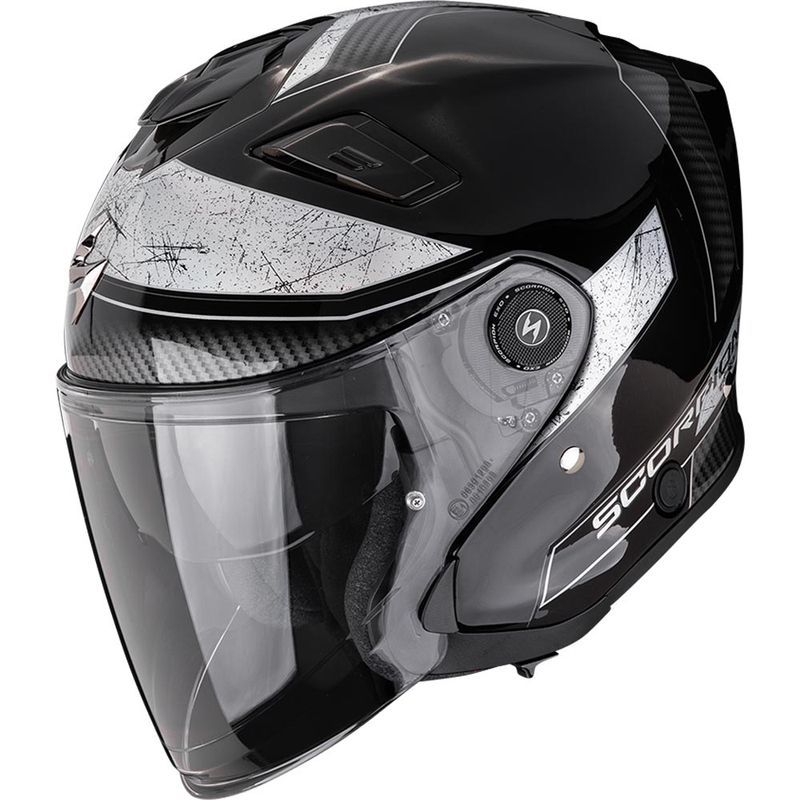 Scorpion EXO-GT Jet Crest avatud mootorrattakiiver must-hõbedane