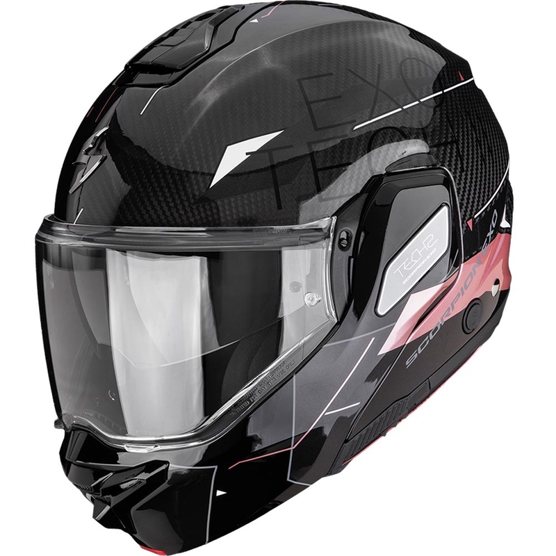 Scorpion EXO-TECH II Carbon Viator ülespööratav mootorrattakiiver must-roosa