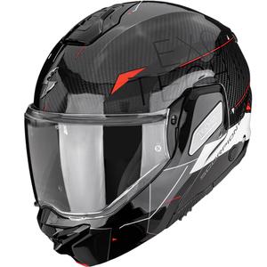 Scorpion EXO-TECH II Carbon Viator ülespööratav mootorrattakiiver must-valge-punane