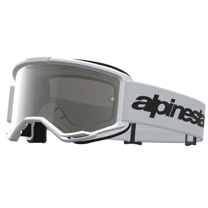 Alpinestars Vision 3 Wordmark motokrossiprillid valge-must