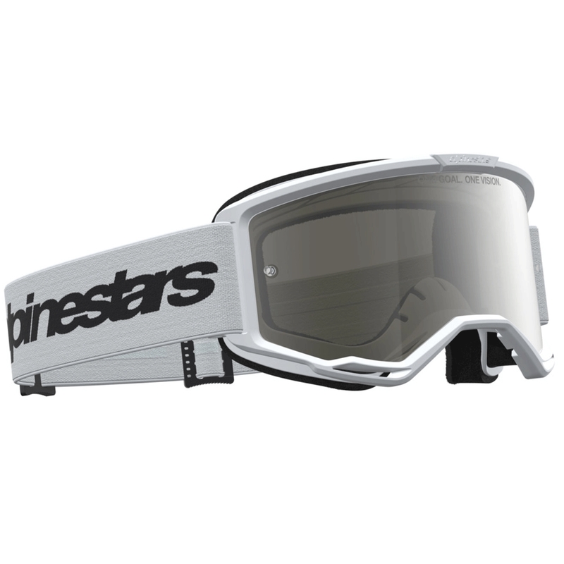 Alpinestars Vision 3 Wordmark motokrossiprillid valge-must