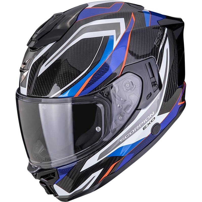 Scorpion EXO-1500 Carbon Air Hydro täismaskiiver must-valge-sinine