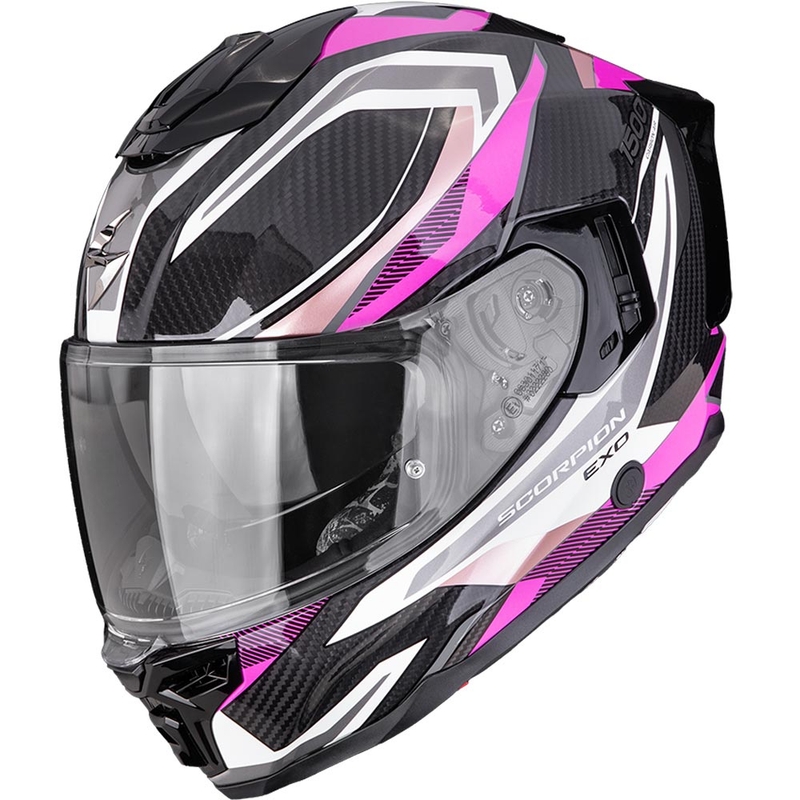 Scorpion EXO-1500 Carbon Air Hydro täismaskiiver must-valge-roosa