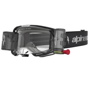 Alpinestars Vision 8 Amber Roll-Off Wide Vision motokrossiprillid must-hõbedane