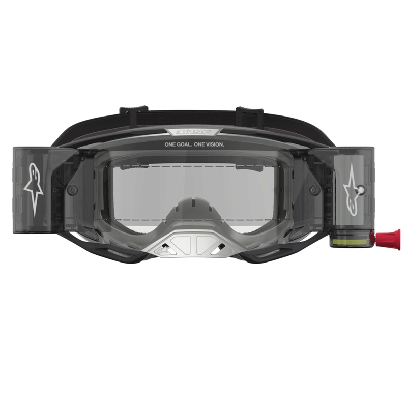 Alpinestars Vision 8 Amber Roll-Off Wide Vision motokrossiprillid must-hõbedane