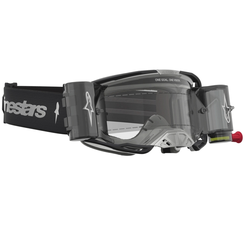 Alpinestars Vision 8 Amber Roll-Off Wide Vision motokrossiprillid must-hõbedane
