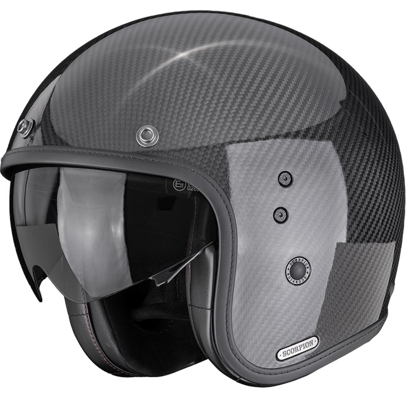 Scorpion Belfast II Carbon Solid avatud mootorrattakiiver must