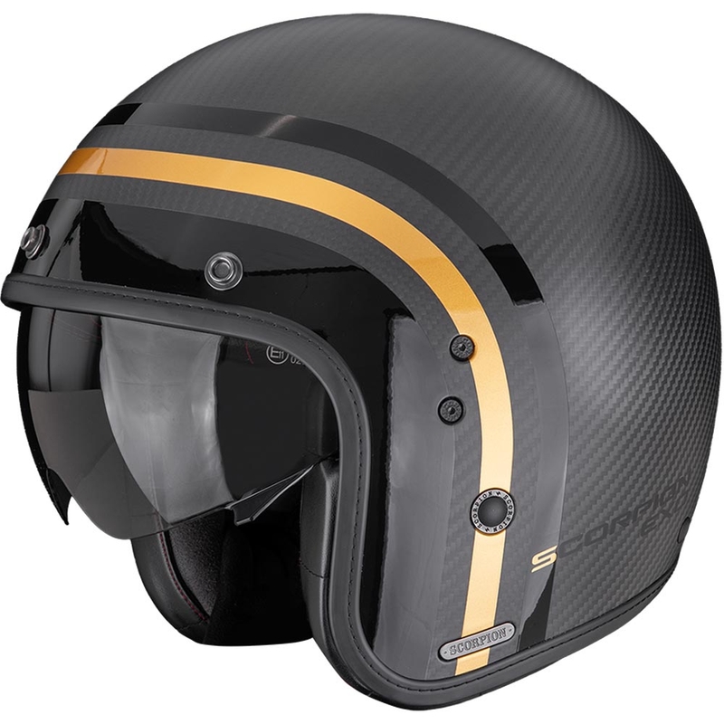 Scorpion Belfast II Carbon Regal avatud mootorrattakiiver matt must-kuldne
