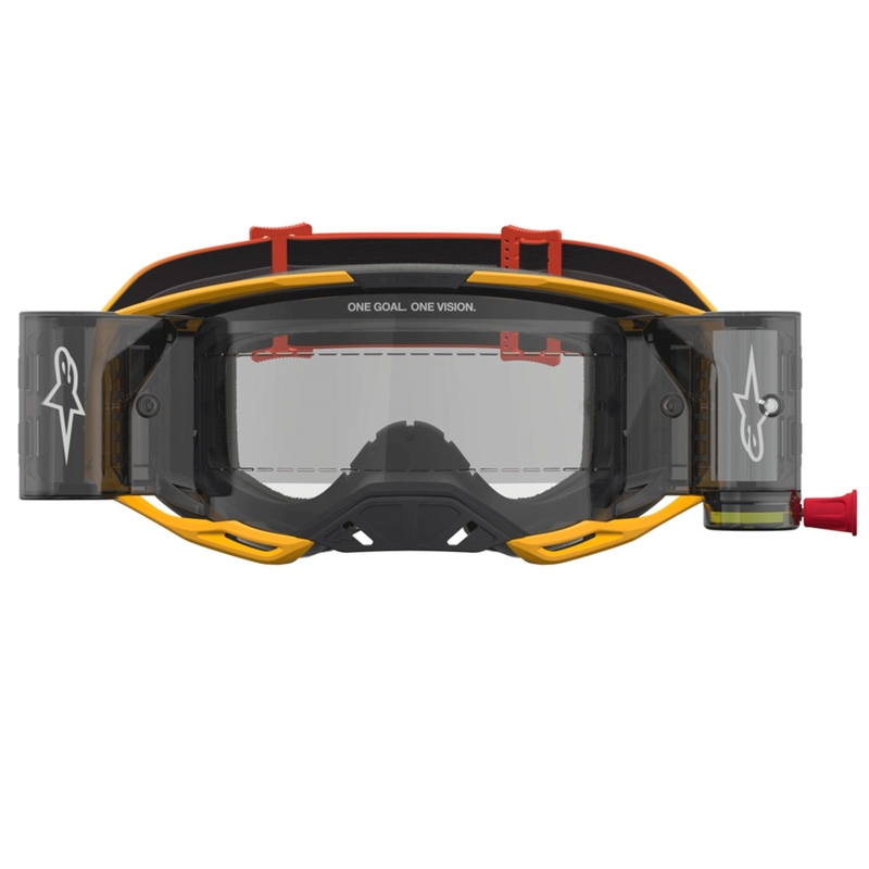 Alpinestars Vision 8 Amber Roll-Off Motokrossiprillid Kollane-Punane-Must