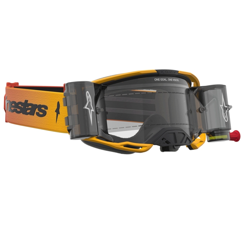 Alpinestars Vision 8 Amber Roll-Off Motokrossiprillid Kollane-Punane-Must
