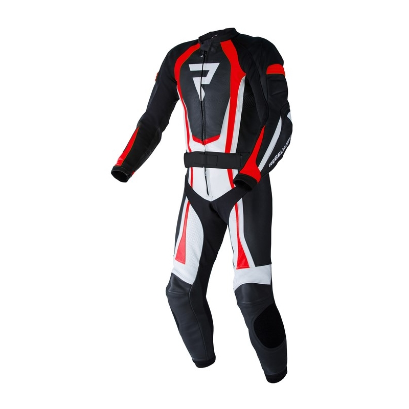 Rebelhorn Piston II PRO must-valge-fluo punane mootorratta kombinesoon allahindlus