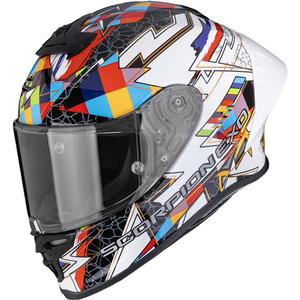Scorpion EXO-R1 EVO II Air Pouls täisnäoga mootorrattakiiver valge-mitmevärviline