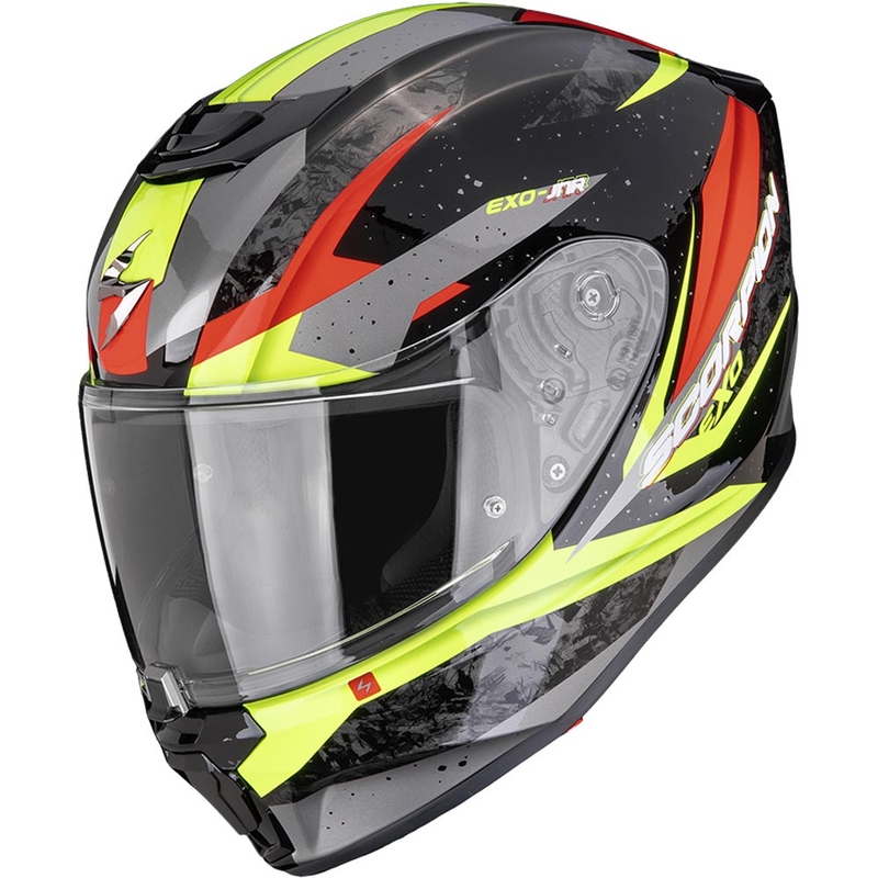 Scorpion EXO-JNR Air Tako laste mootorrattakiiver must-fluorestseeriv kollane-punane