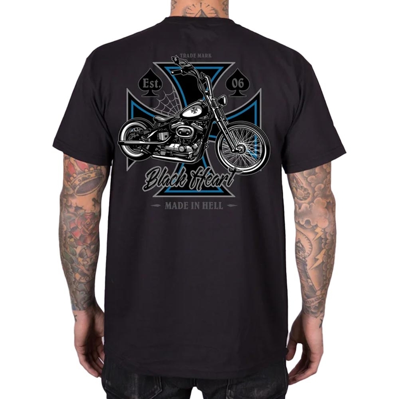 T-särk Black Heart Chopper Cross must