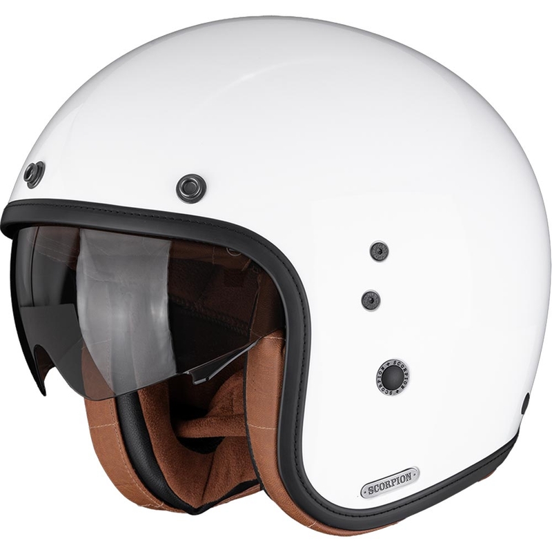 Scorpion Belfast II Luxe avatud mootorrattakiiver, valge