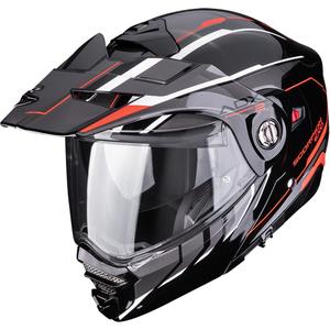 Enduro mootorrattakiiver Scorpion ADX-2 Walt must-hõbedane-punane