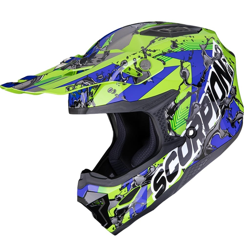 Scorpion SMX-10 bensiinimootoriga motokrossi kiiver roheline-sinine-must