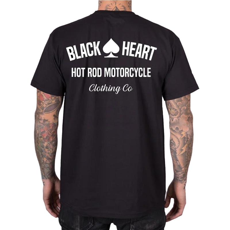Musta südamega Hot Rod mootorratta T-särk must