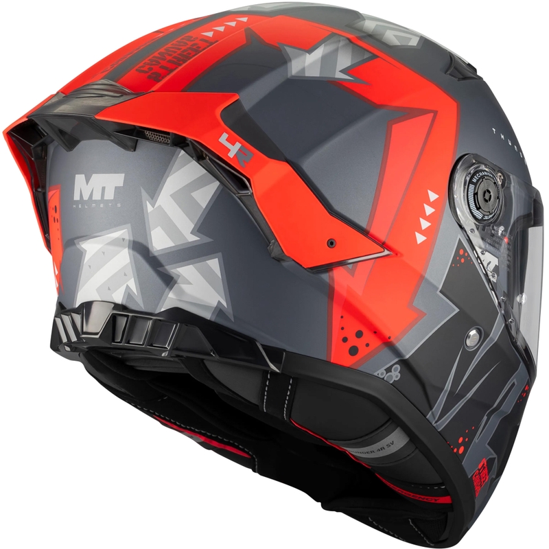 Täismaskiiver MT Thunder 4 R SV Canvas C5 must-hall-punane
