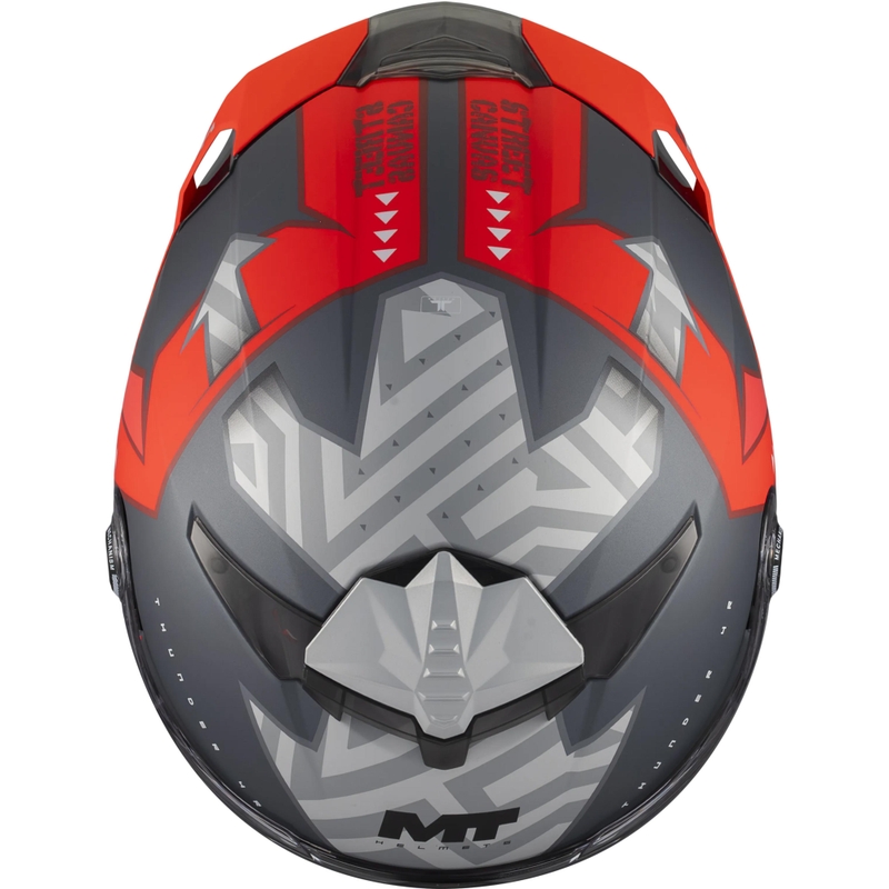 Täismaskiiver MT Thunder 4 R SV Canvas C5 must-hall-punane