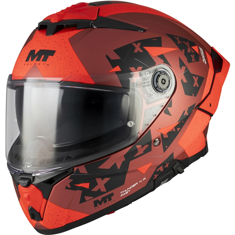 Täismaskiiver MT Thunder 4 R SV Fast C5 matt must-hall-punane