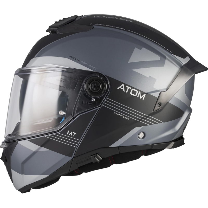 Ülesklapitav mootorrattakiiver MT Atom 2 SV Kaster C2 matt must-hall