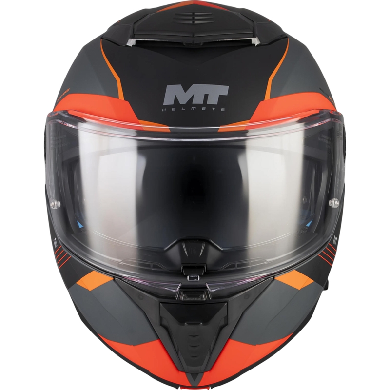 Ülesklapitav mootorrattakiiver MT Atom 2 SV Kaster C14 matt must-hall-oranž