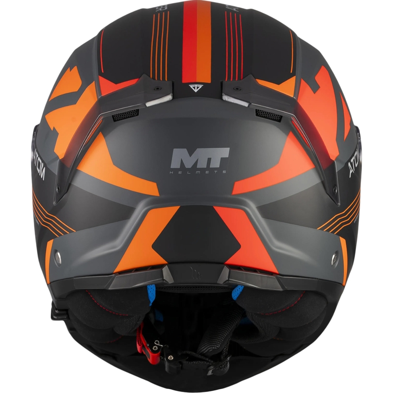 Ülesklapitav mootorrattakiiver MT Atom 2 SV Kaster C14 matt must-hall-oranž