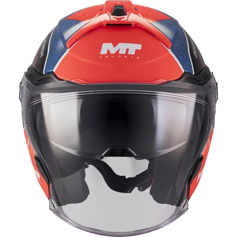 Avatud mootorrattakiiver MT Cosmo SV Danish 26 Season C5 sinine-punane-valge-must