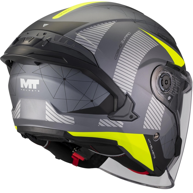 Avatud mootorrattakiiver MT Cosmo SV Zafiro C3 matt must-hall-fluorestseeruv kollane