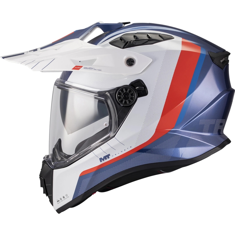 Enduro mootorrattakiiver MT Track SV Nomad C0 sinine-valge-punane