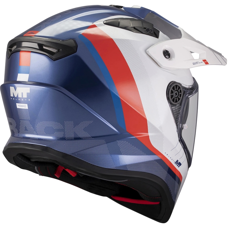 Enduro mootorrattakiiver MT Track SV Nomad C0 sinine-valge-punane