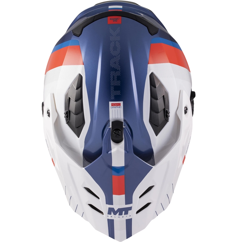 Enduro mootorrattakiiver MT Track SV Nomad C0 sinine-valge-punane