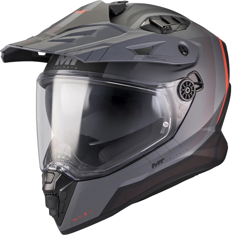 Enduro mootorratta kiiver MT Track SV Nomad B25 matt must-hall-punane