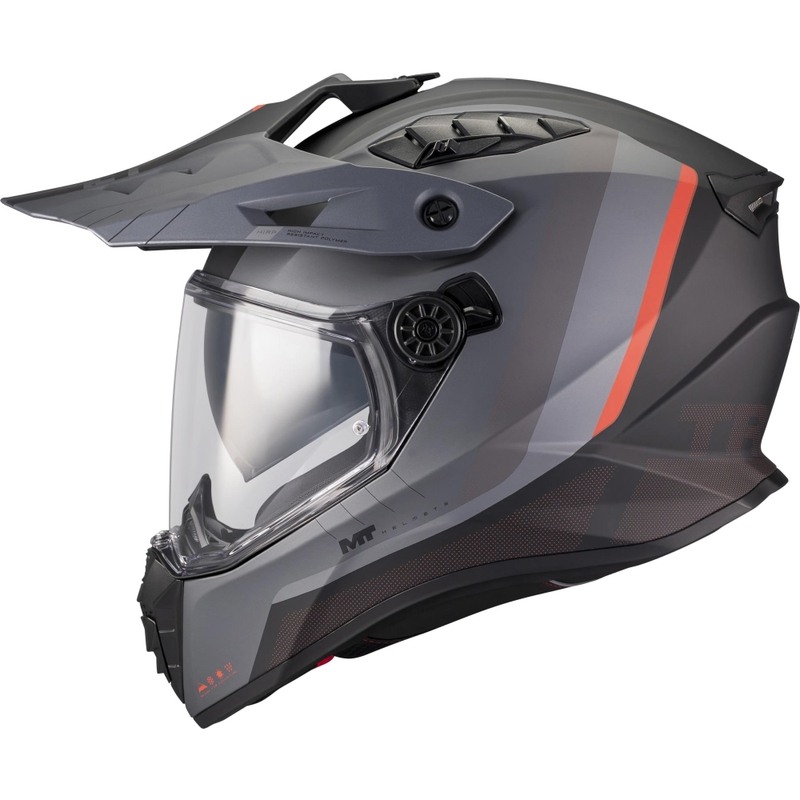 Enduro mootorratta kiiver MT Track SV Nomad B25 matt must-hall-punane