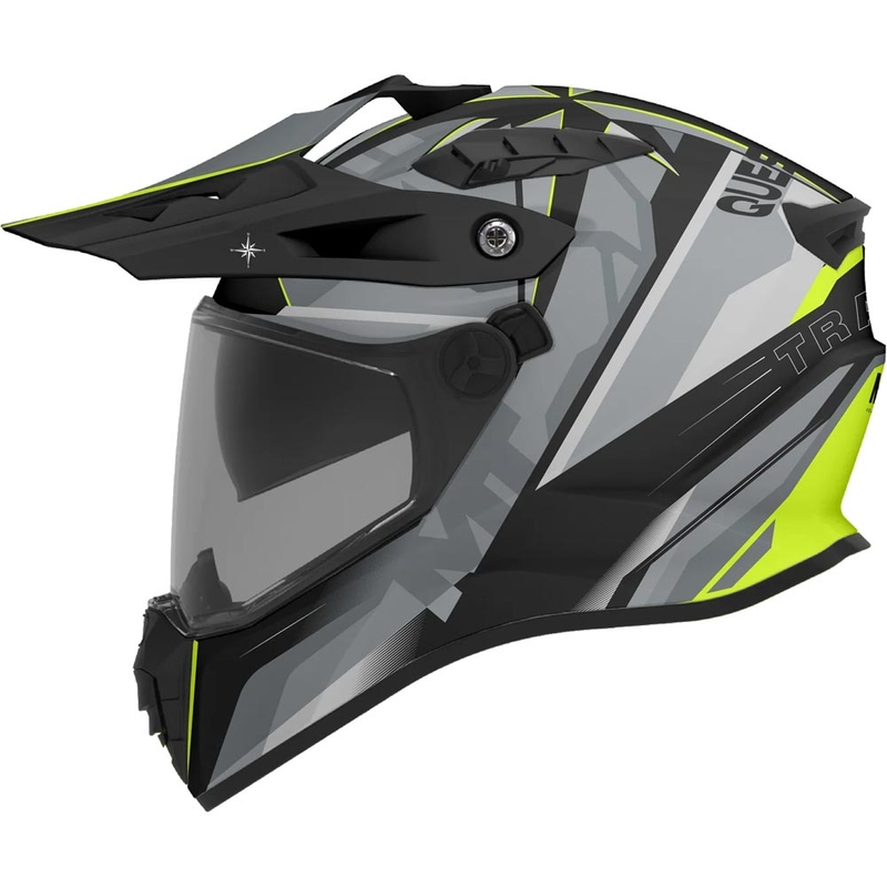 Enduro mootorratta kiiver MT Track SV Questor C23 matt hall-must-fluorestseeriv kollane