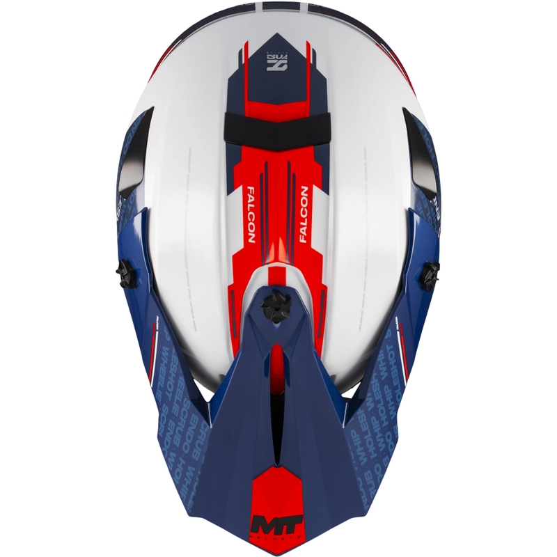 Motokrossi kiiver MT Falcon S Ruler A15 sinine-valge-punane