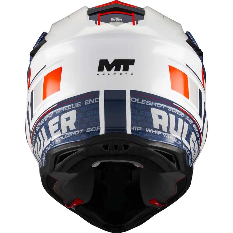 Motokrossi kiiver MT Falcon S Ruler A15 sinine-valge-punane