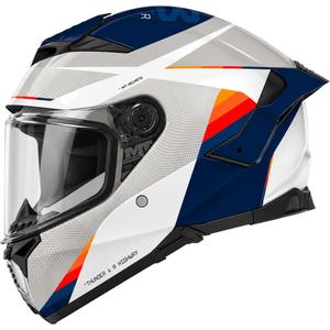 Täismaskiiver MT Thunder 4 R SV Highway A7 valge-hall-sinine