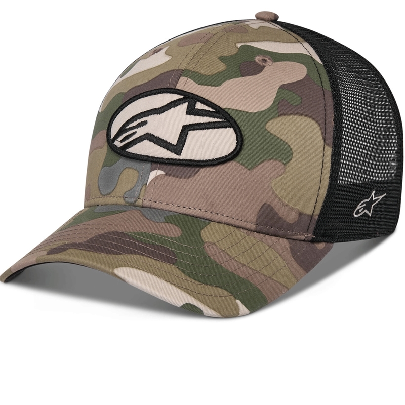 Alpinestars Oblique Camo Trucker nokamüts roheline-kamuflaaž-must