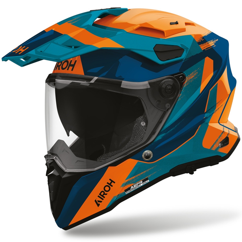 Enduro mootorratta kiiver Airoh Commander 2 Razor sinine-oranž