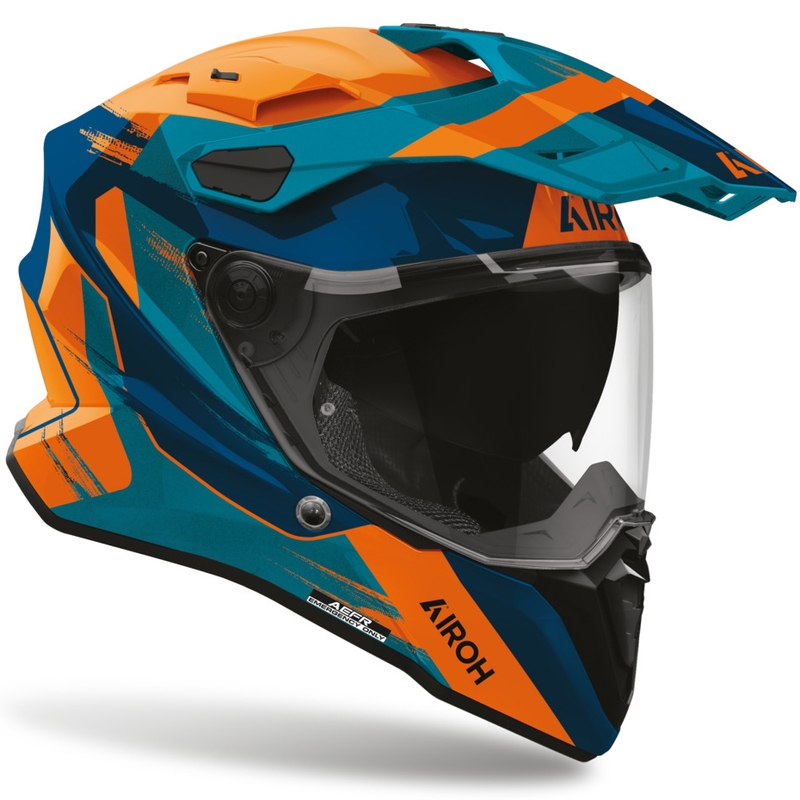 Enduro mootorratta kiiver Airoh Commander 2 Razor sinine-oranž