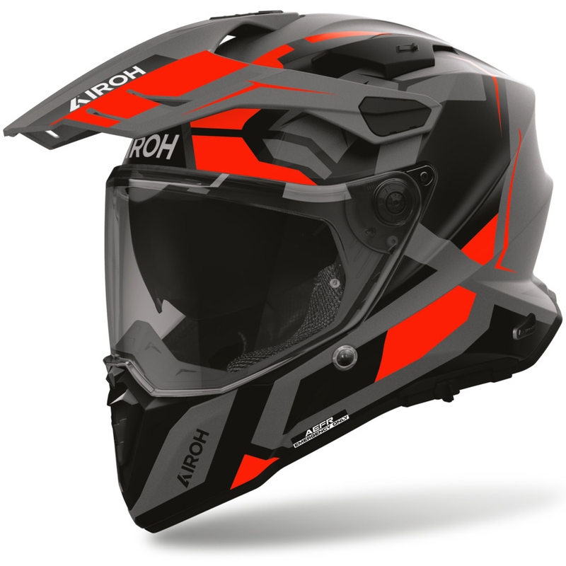 Enduro mootorratta kiiver Airoh Commander 2 Polar matt fluo punane