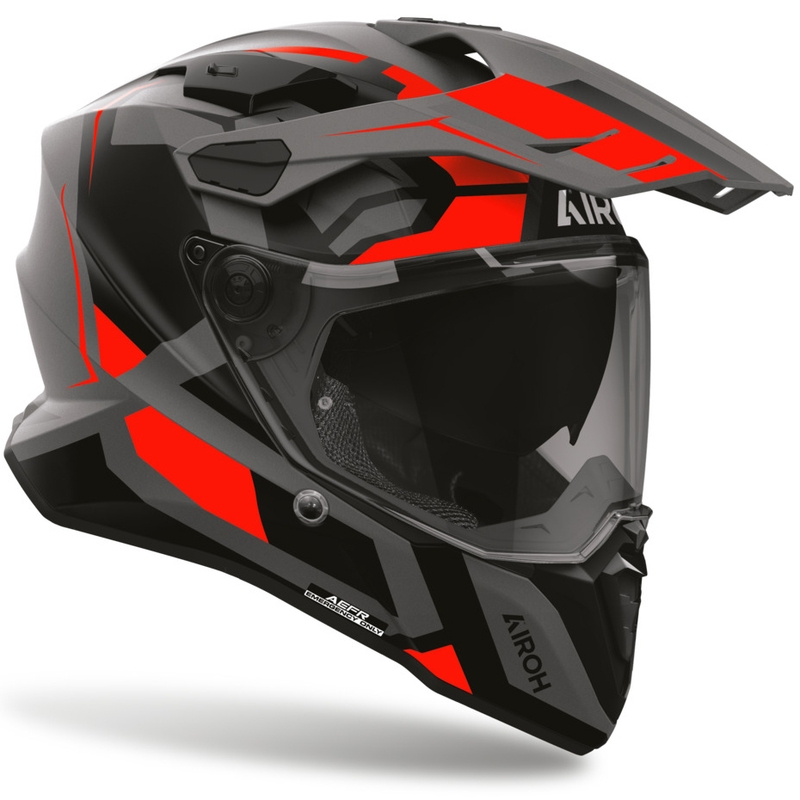 Enduro mootorratta kiiver Airoh Commander 2 Polar matt fluo punane